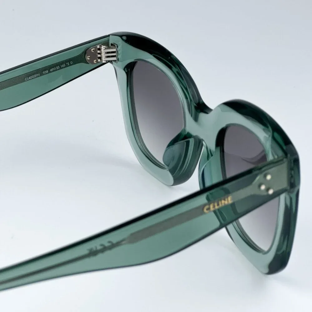 Celine CL4005FN/S 93B BRAND NEW Sunglasses  Light Green Gradient Smoke Geometric - Picture 9 of 11